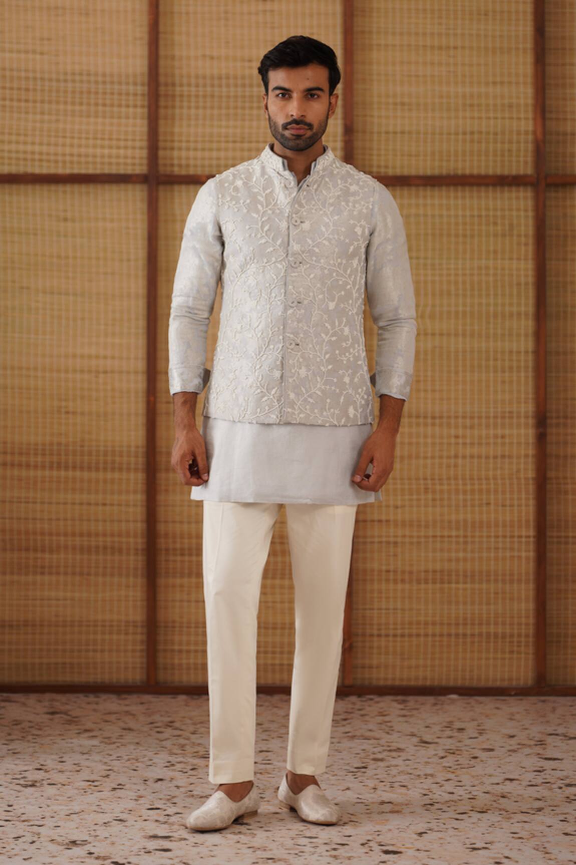 Arjan Dugal Beaded Nehru Jacket & Kurta Set 