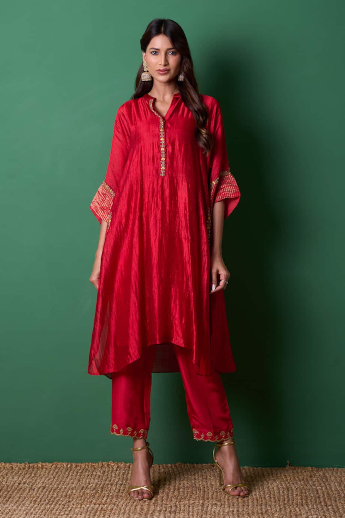 Priti Prashant Radiance Red Kurta & Pant Co-ord Set