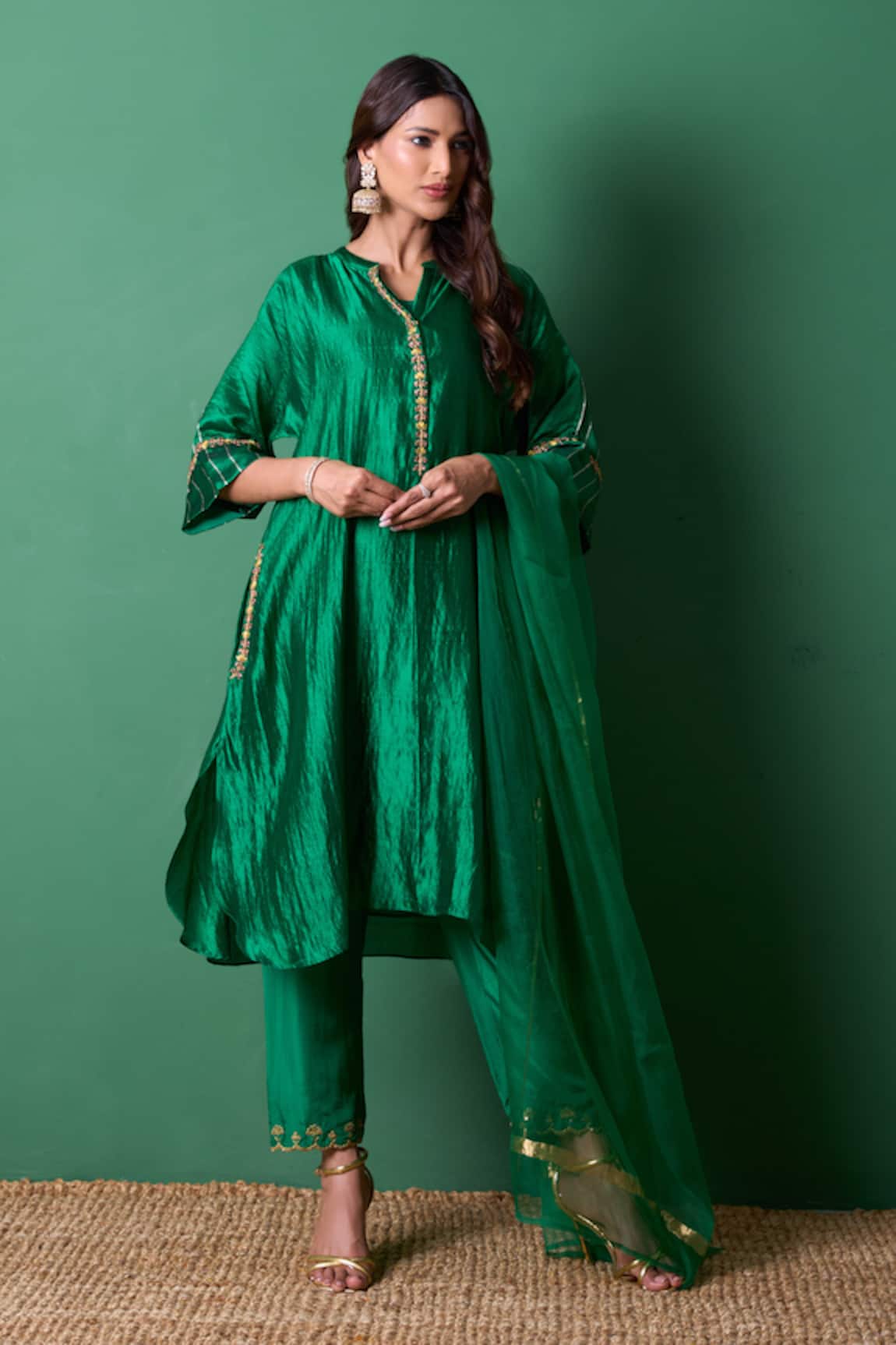 Priti Prashant Radiance Emerald Kurta Set with Dupatta