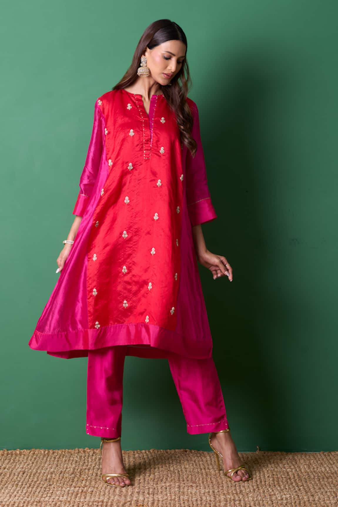 Priti Prashant Delight Red Kurta Set