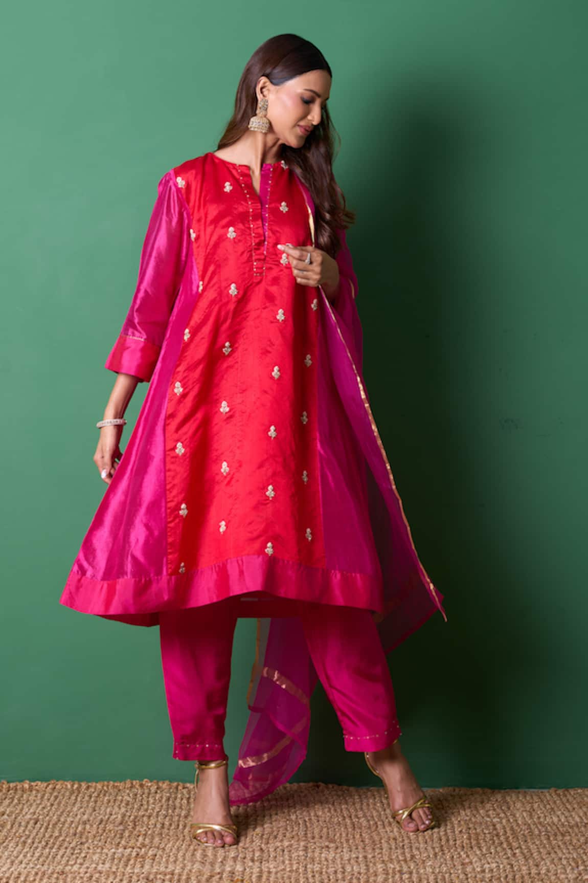 Priti Prashant Delight Red Kurta Set with Dupatta