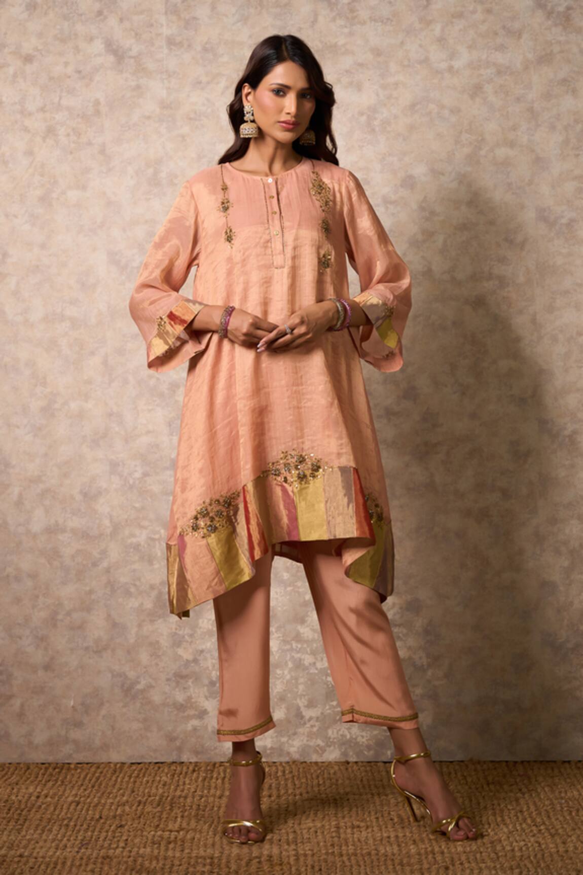 Priti Prashant Zing Peach Kurta Set