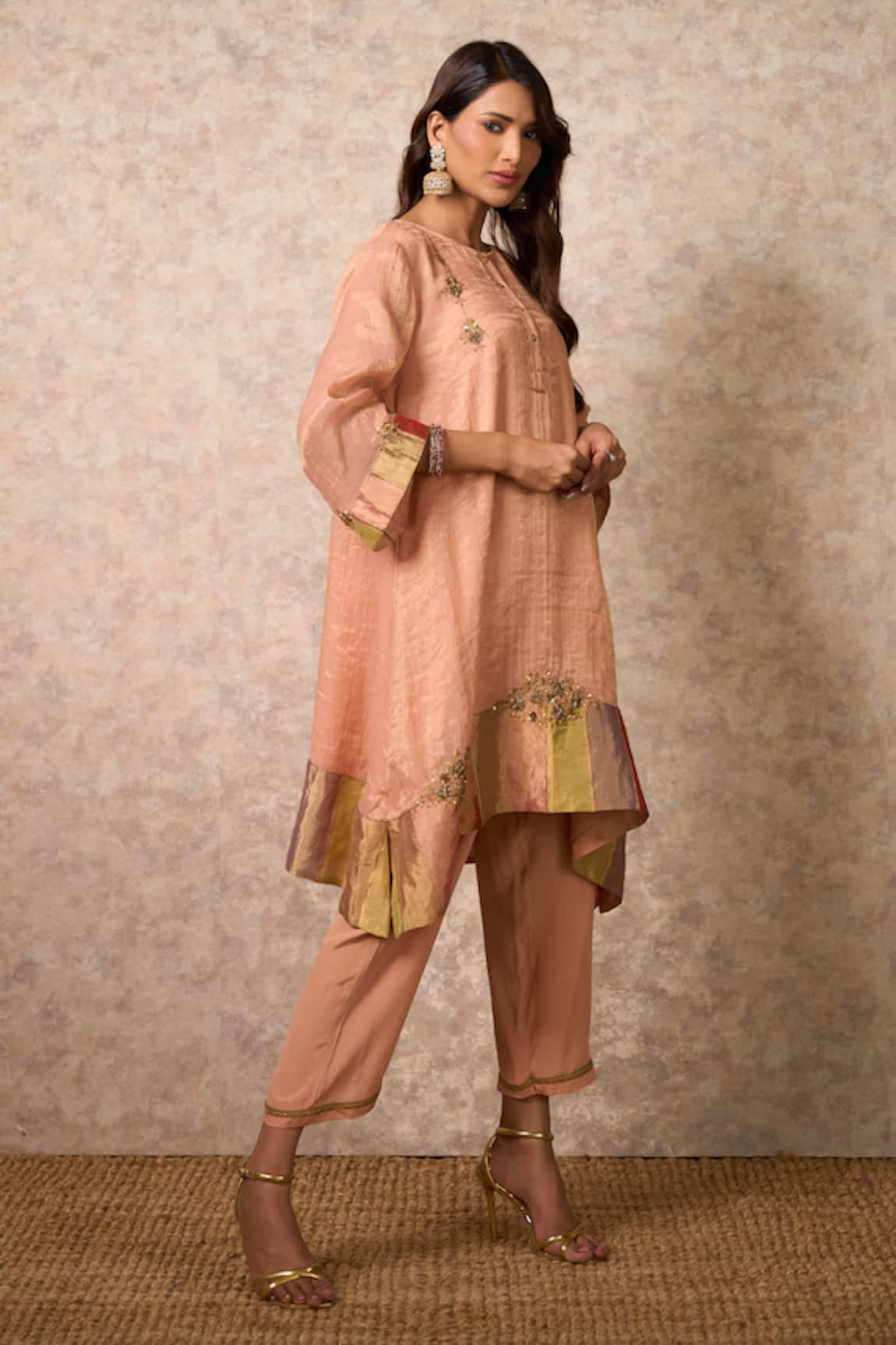 Priti Prashant Zing Peach Kurta Set with Dupatta