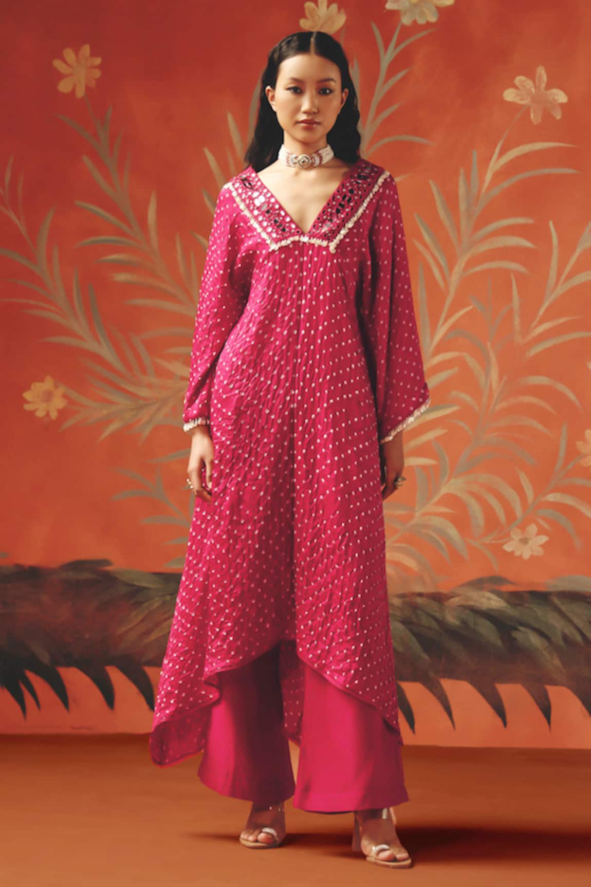 Twenty Nine Wild Berry Chanderi Palazzo 