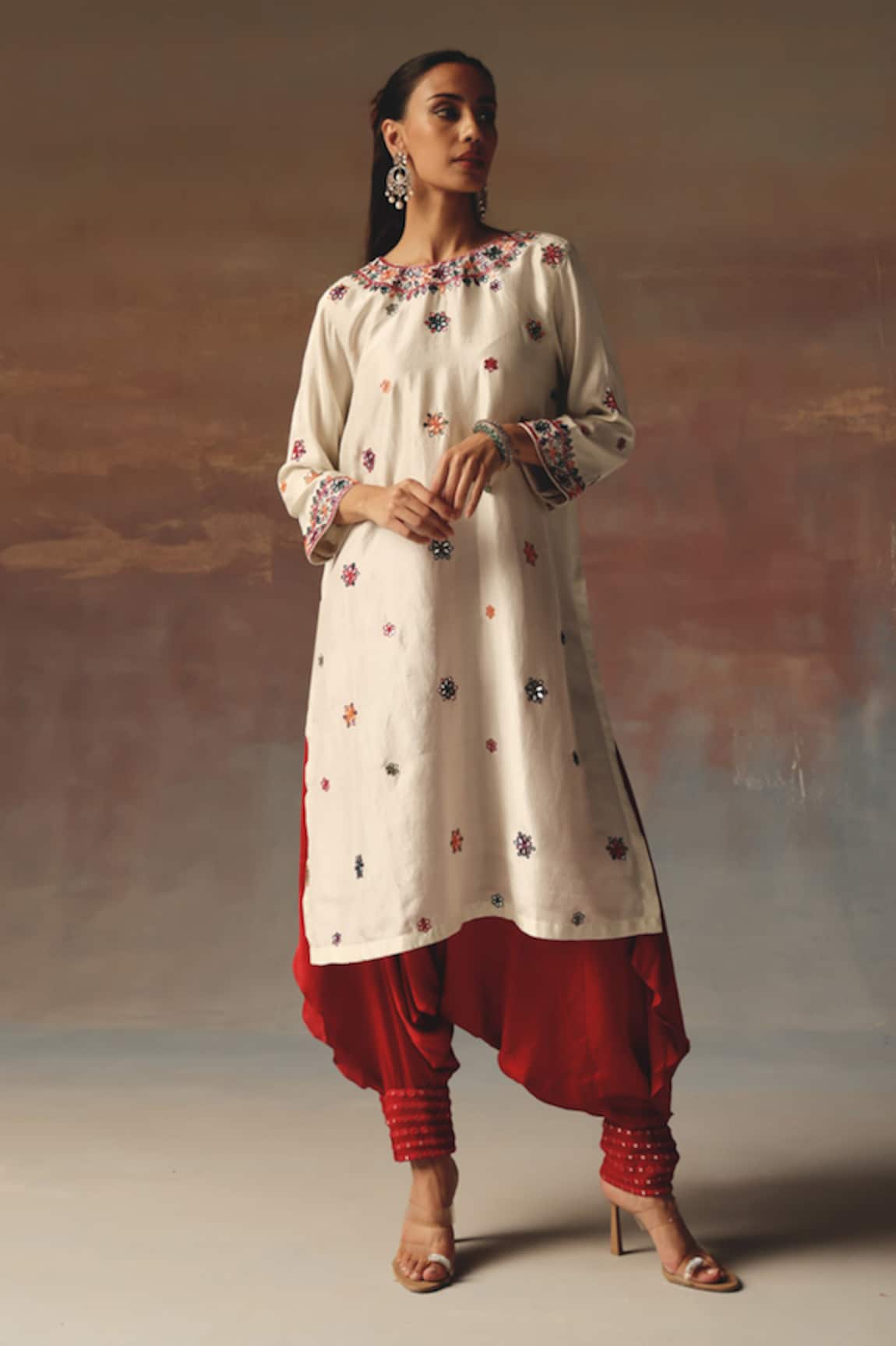 Twenty Nine Red Satin Dhoti Pant 