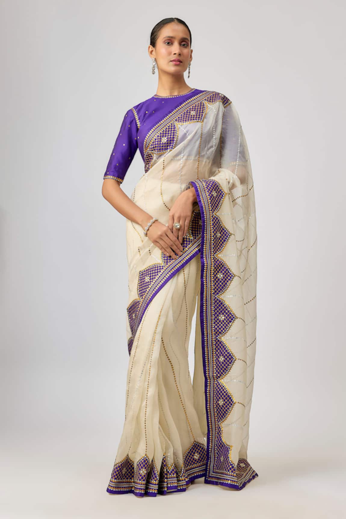 Priyal Prakash DOME AND JAAL SAREE SET Designer Dome & Jaal Saree Set 