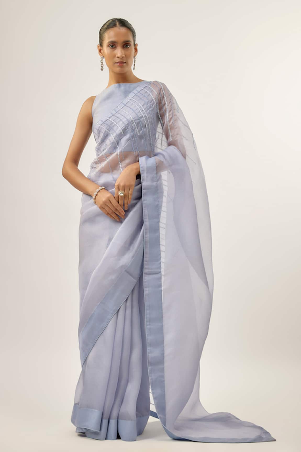 Priyal Prakash STALACTITE SAREE SET Hyacinth Blue Stalactite Saree Set 