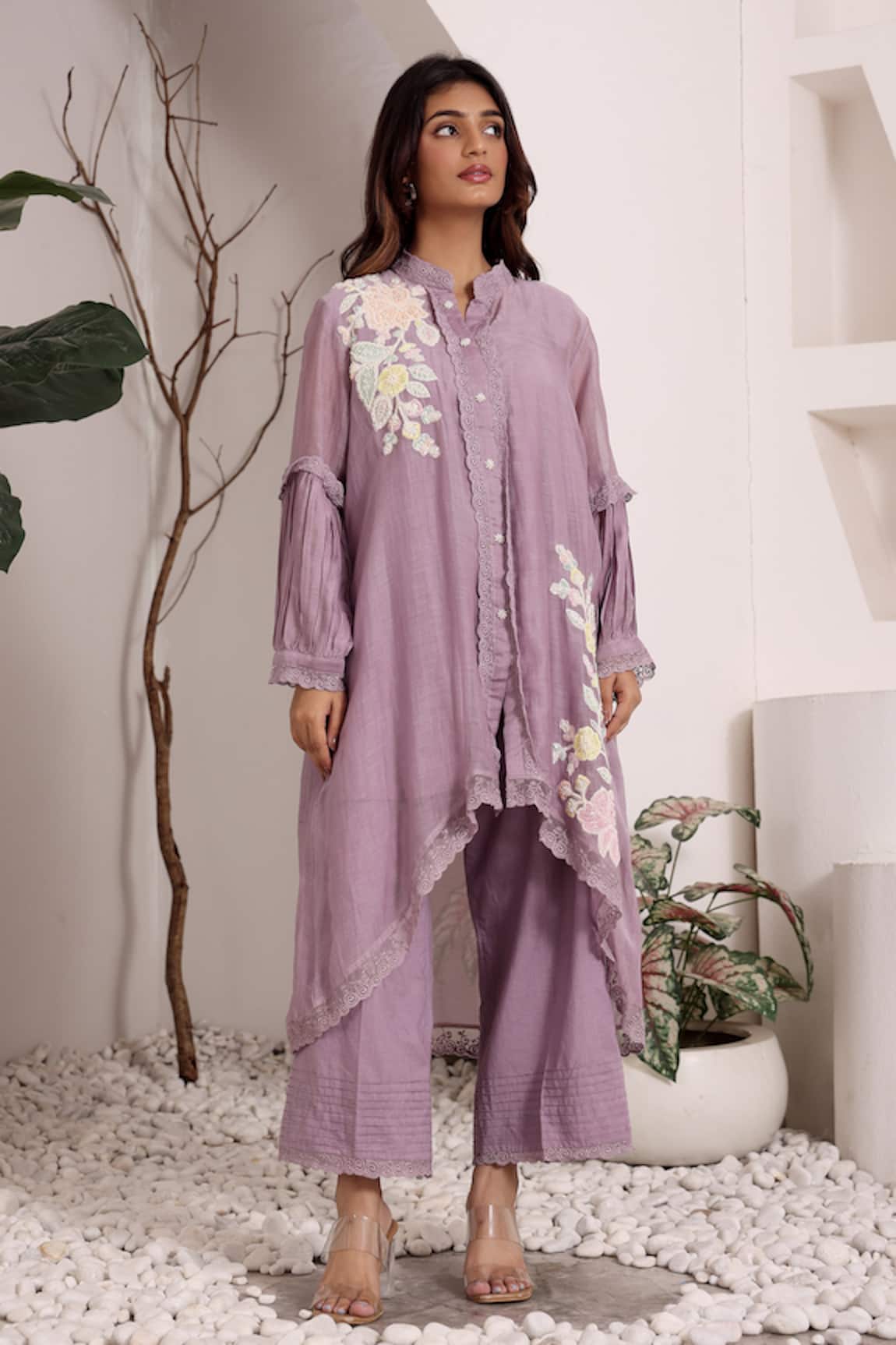 Sonali Methi Mauve Chanderi Designer Kurta Set 