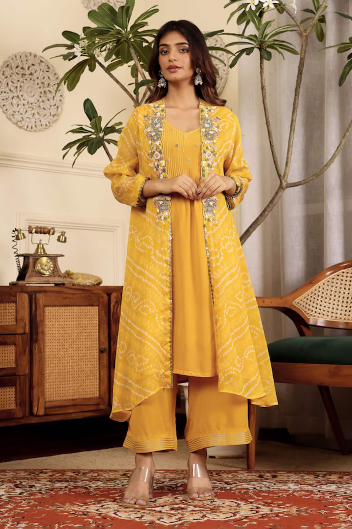 Sonali Methi Embroidered Yellow Kurta Set  