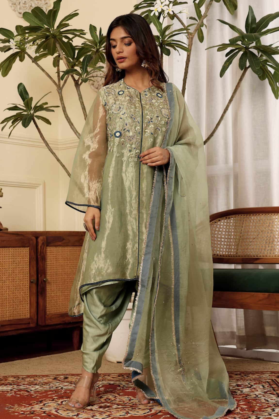 Sonali Methi Designer Tissue Kurta Set 