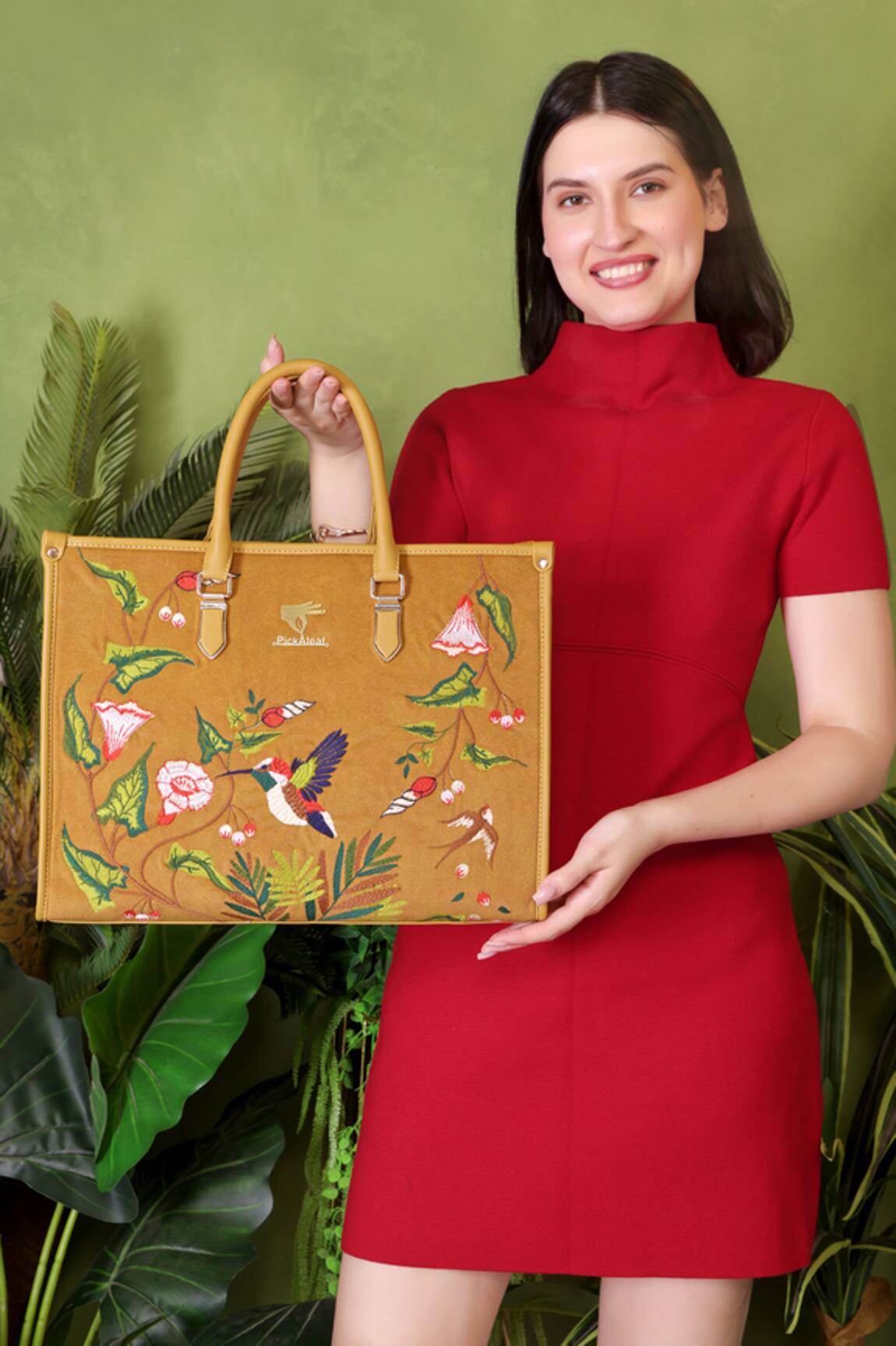 PickAleaf Golden Flora Shoulder Bag 