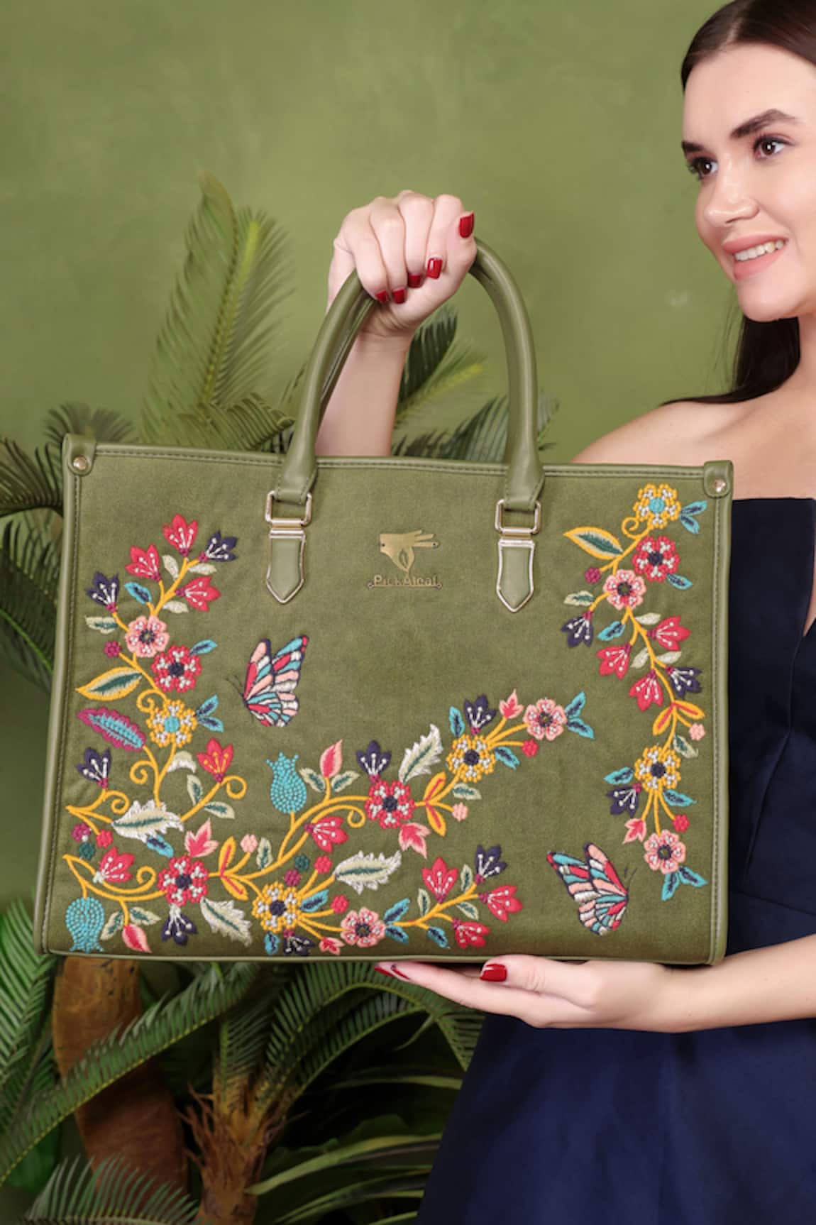 PickAleaf Olive Waves Shoulder Bag 