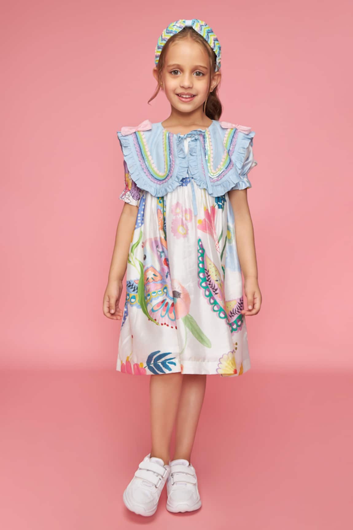 Joey & Pooh White Floral Print Dress  