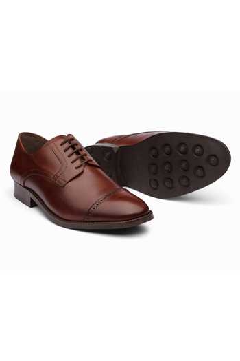 Dapper Shoes Brown Cap Toe Derby Shoes 