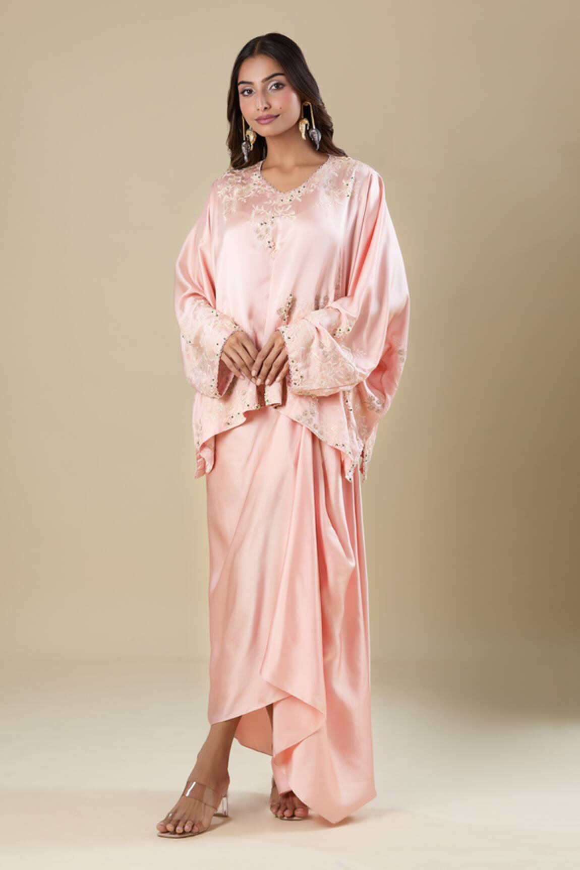 Anamika Khanna Embroidered Pink Skirt Set