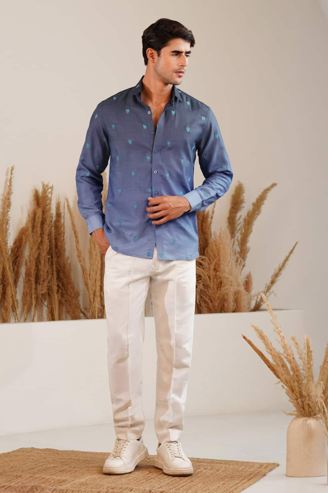 Eleven Brothers Owl Hour Embroidered Linen Shirt  