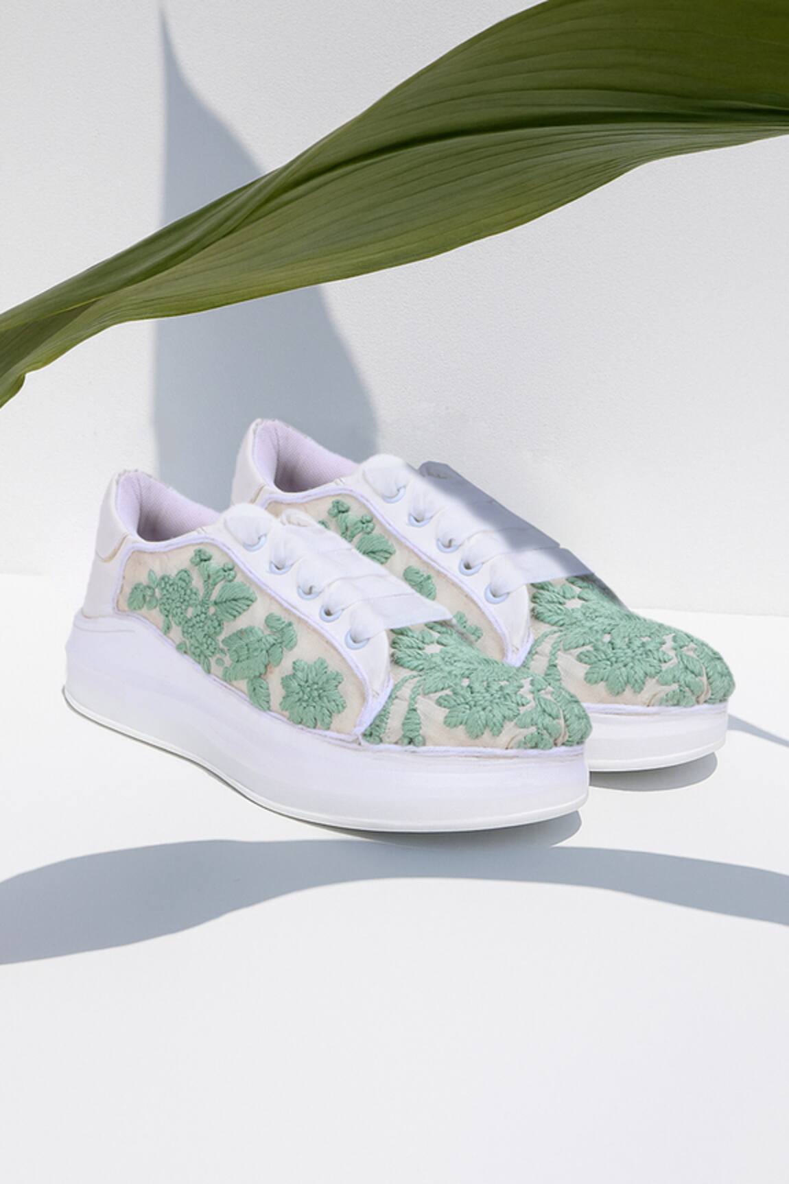 The Saree Sneakers Mint Bloom Sneakers
