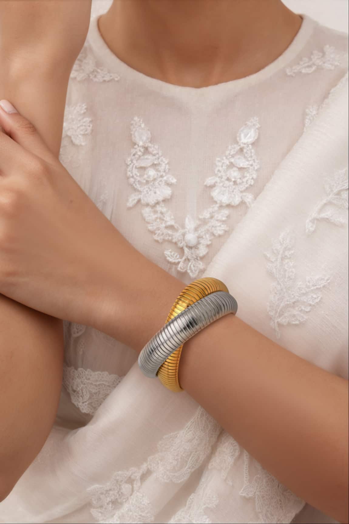 Tad Accessories Two Tone Tarnish Free Bracelet 