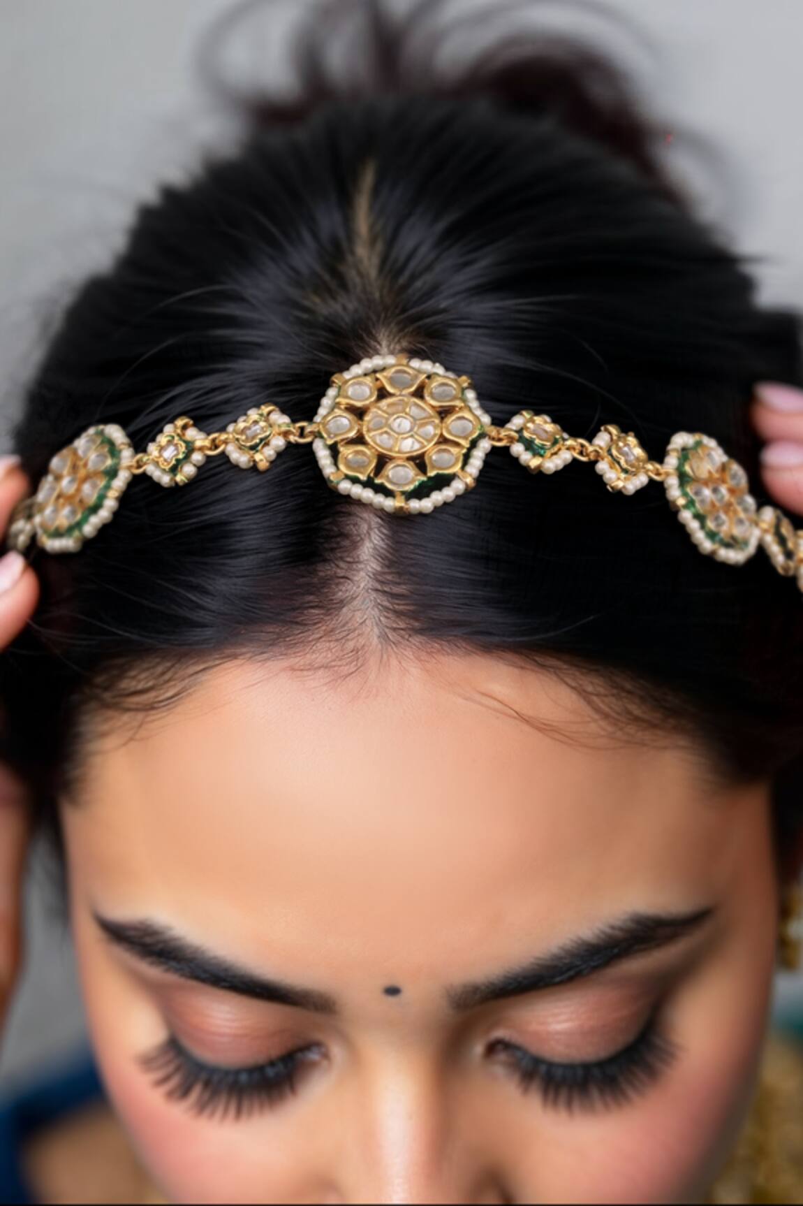 Tad Accessories Gold Finish Kundan Mathapatti