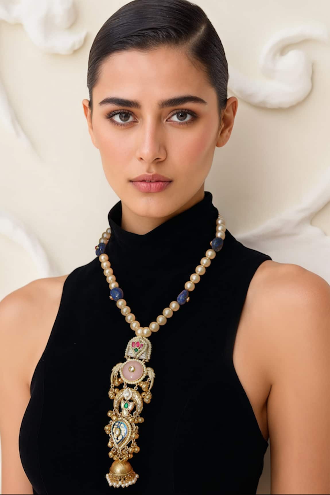 Tad Accessories Gold Finish Kundan Necklace