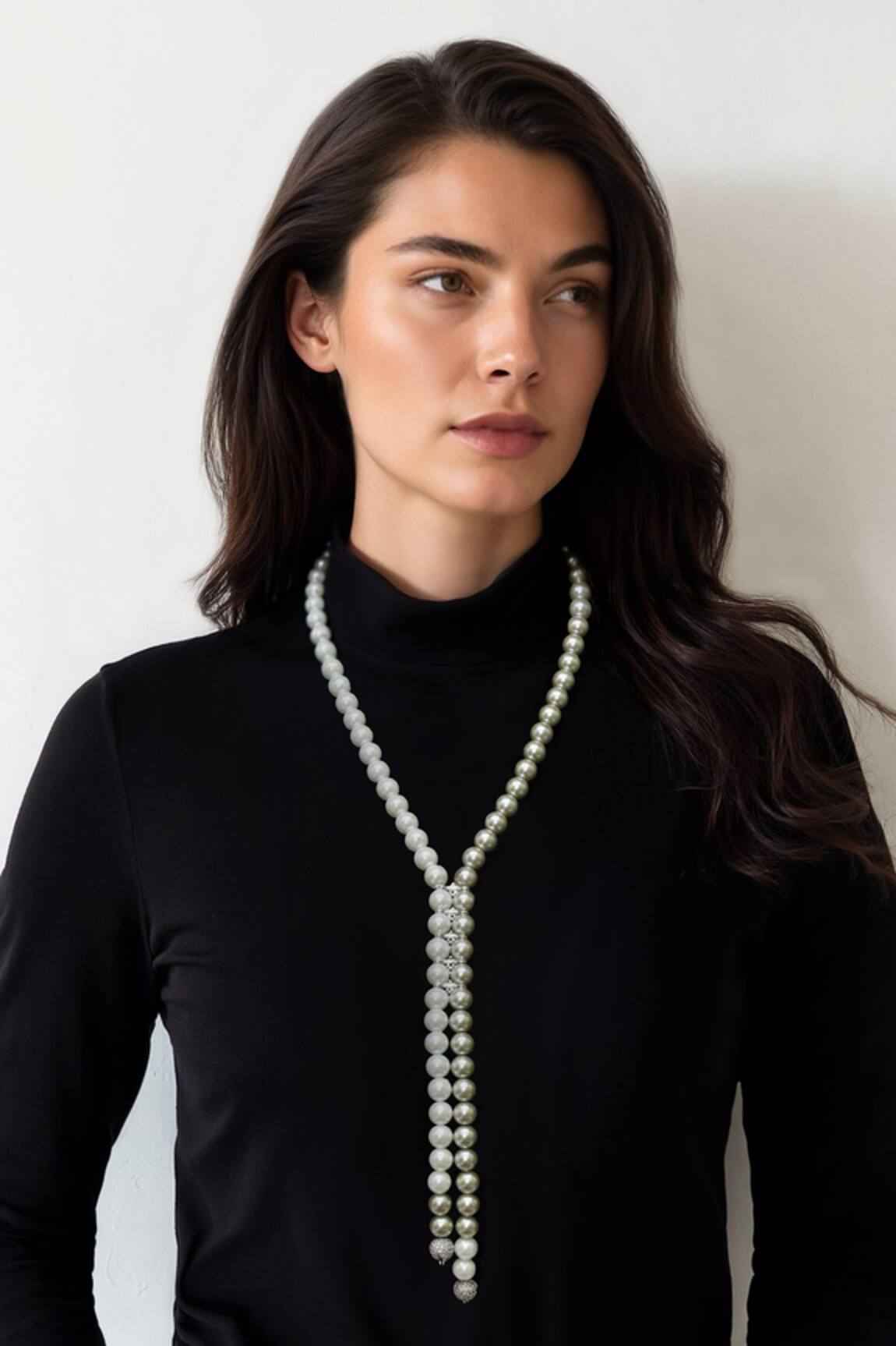 Tad Accessories Grey Shell Pearl Designer Necklace