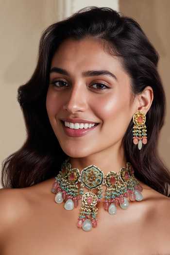 Tad Accessories Kundan Polki Necklace Set
