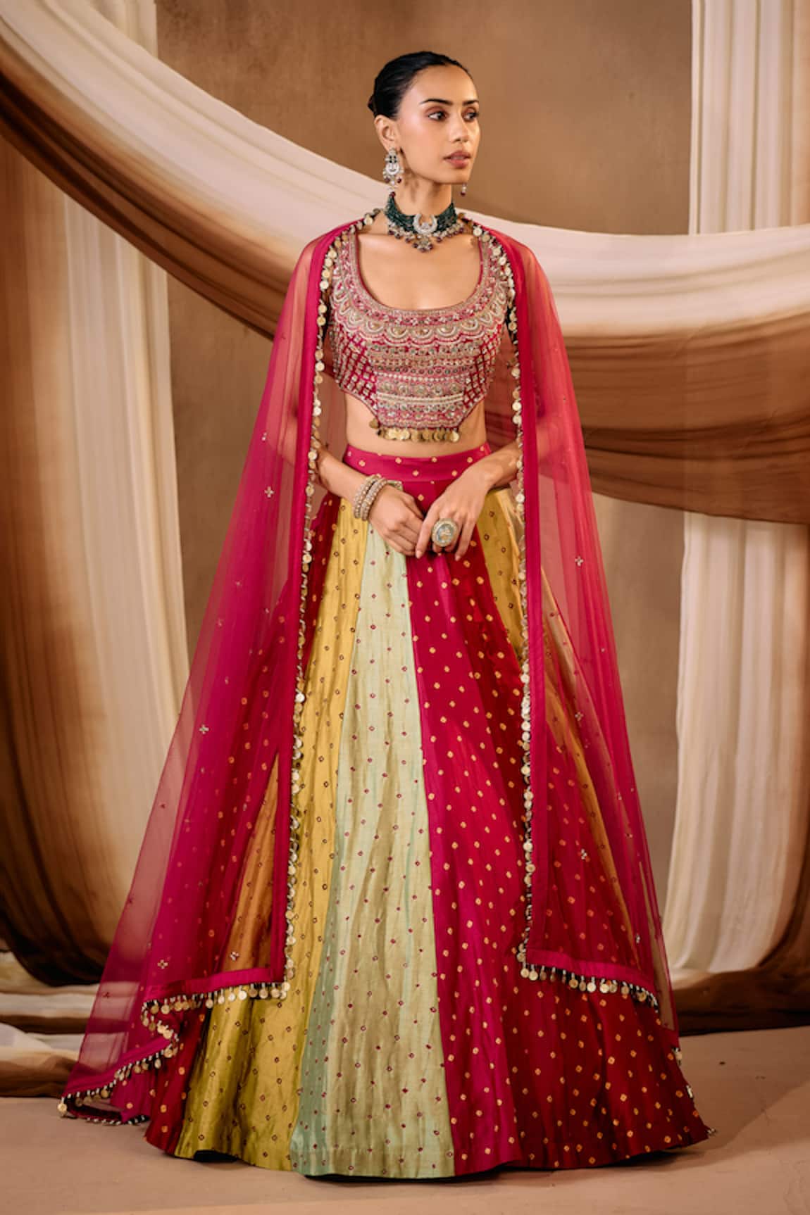 Niamh By Kriti Multi Color Embroidered Lehenga Set 