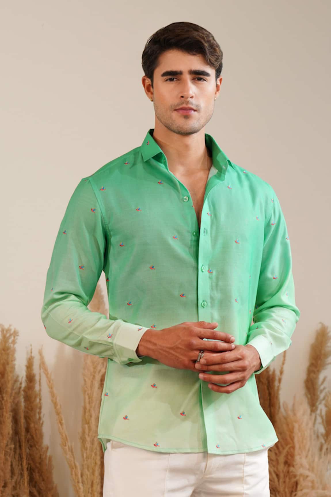 Eleven Brothers Meadow Drift Embroidered Linen Shirt 