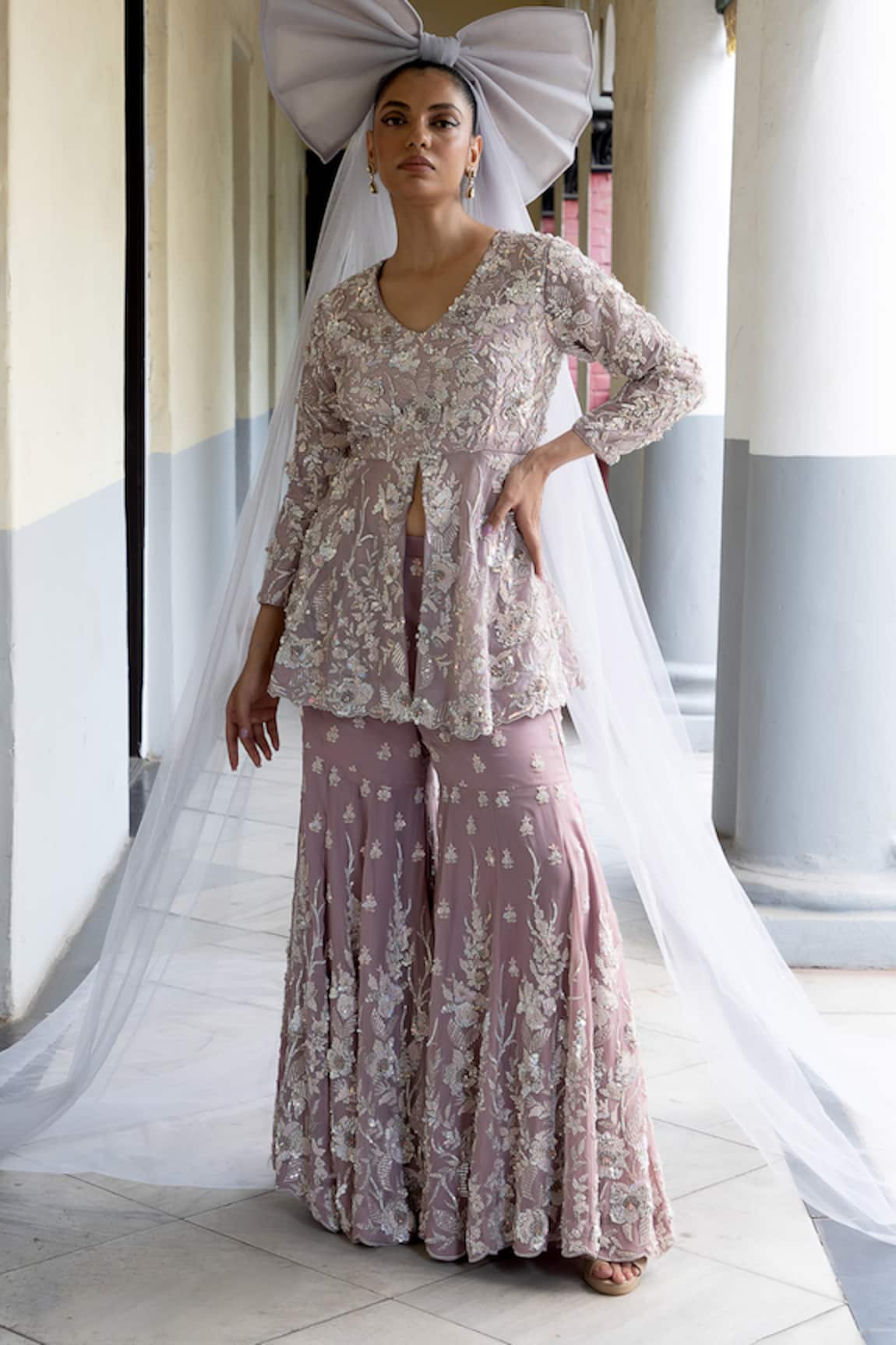 Aangan By Parul Celestial Spires Sharara Set