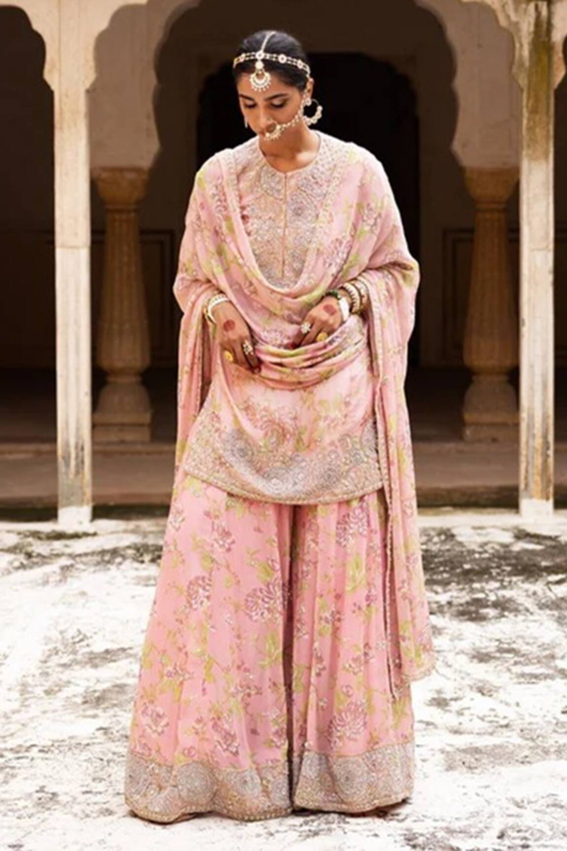 Aangan By Parul Floral Grace Sharara Set 