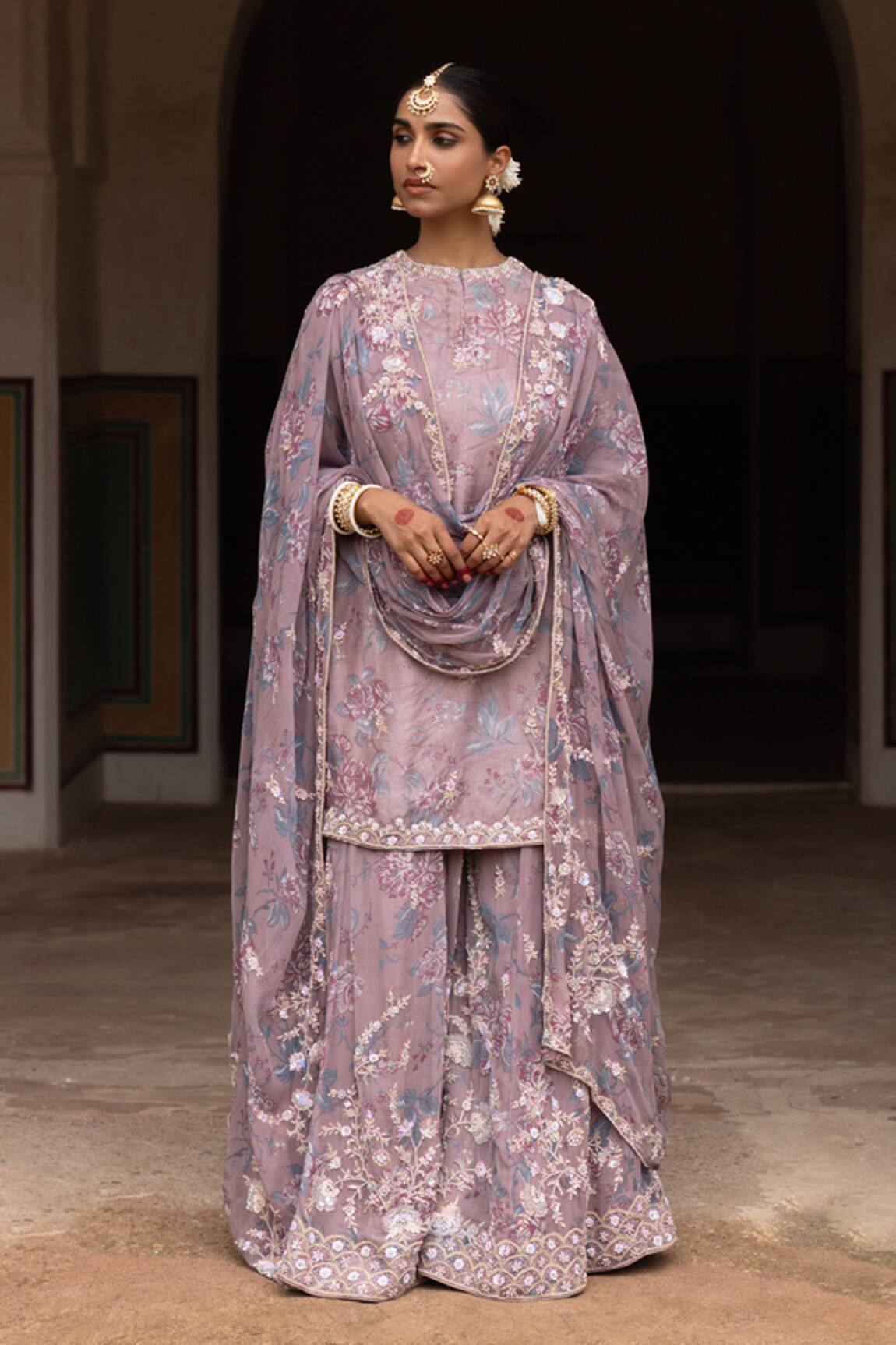 Aangan By Parul Ethereal Organza Layers Sharara Set 