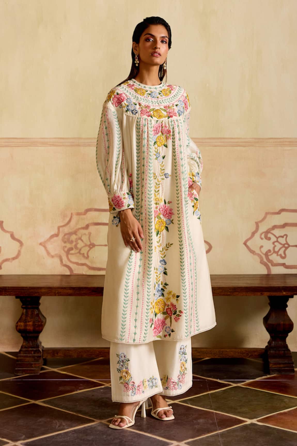 Chandrima Floral Cutwork Kurta & Pant Set 
