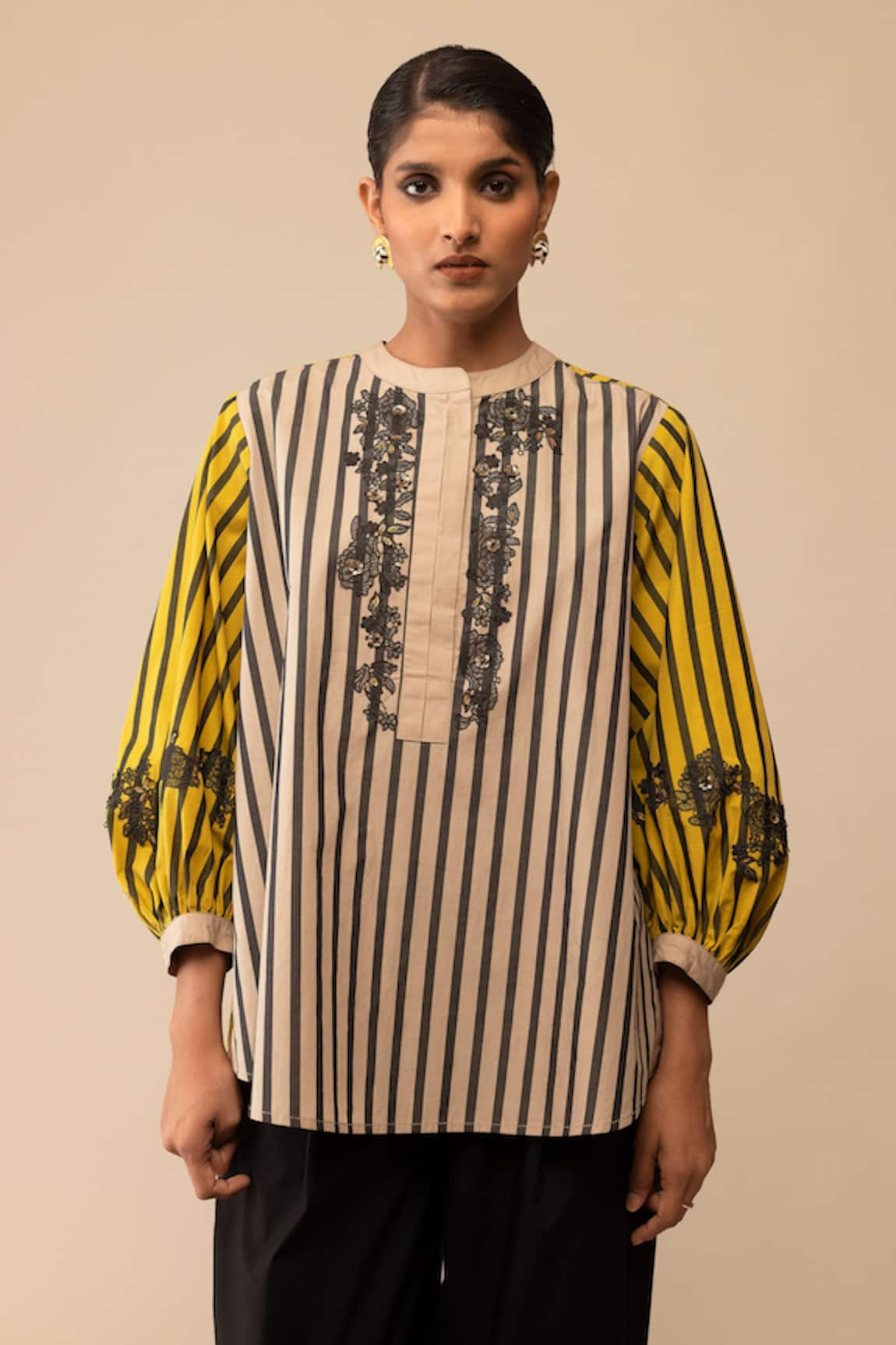 Bunka Asha Stripe Pattern Shirt 