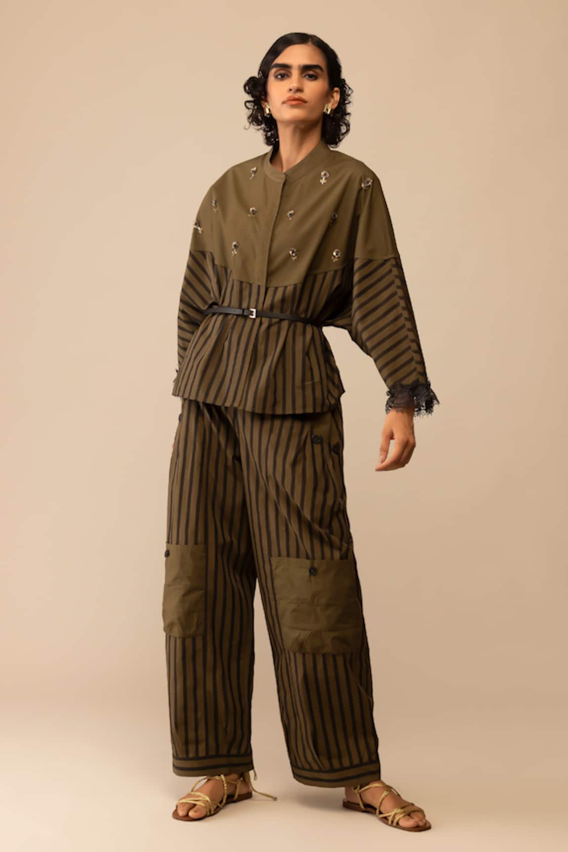 Bunka Manya Stripe Pattern Pant  Manya Stripe Pattern Pant 