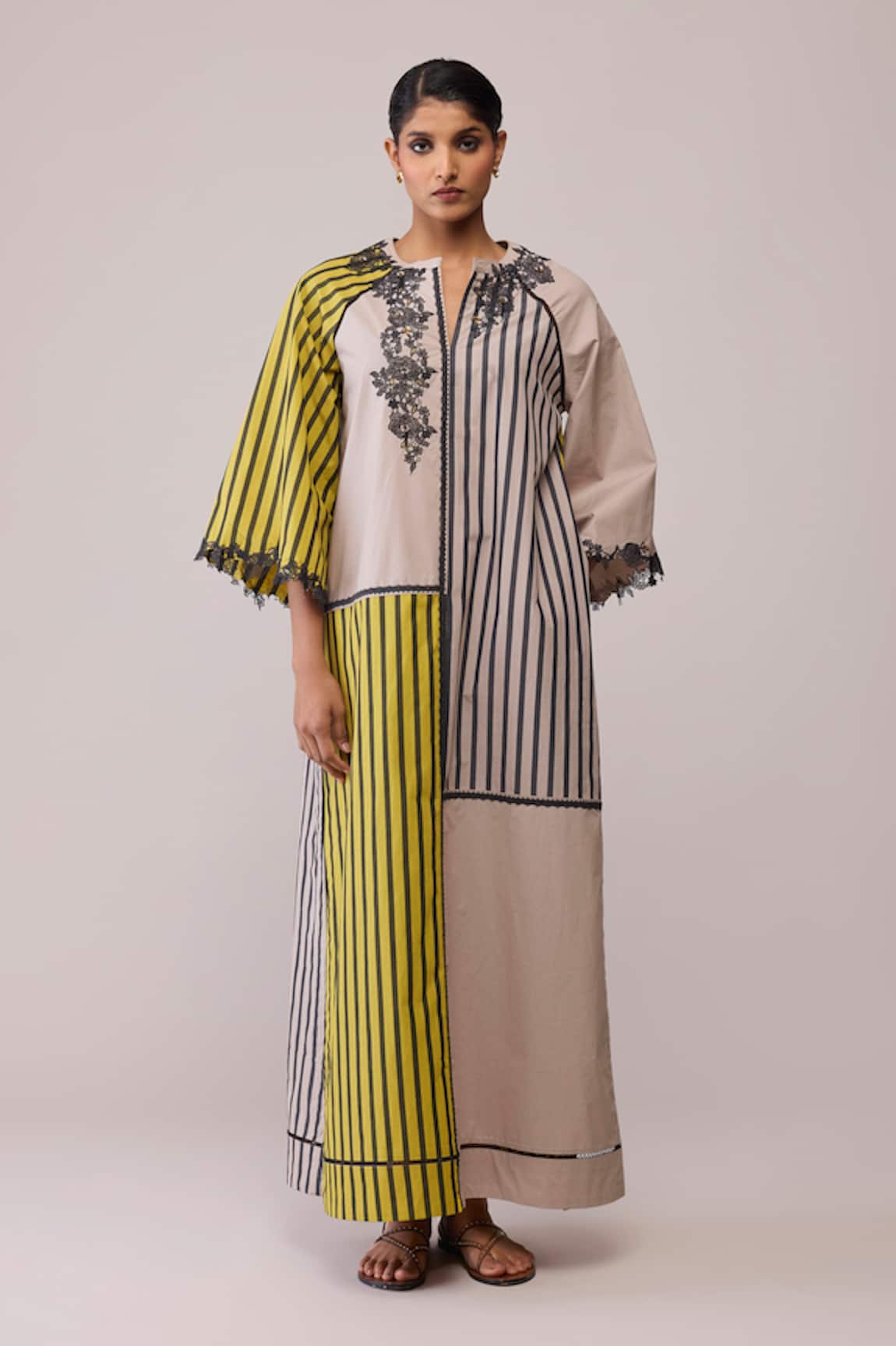 Bunka Neesa Mustard & Beige Dress 