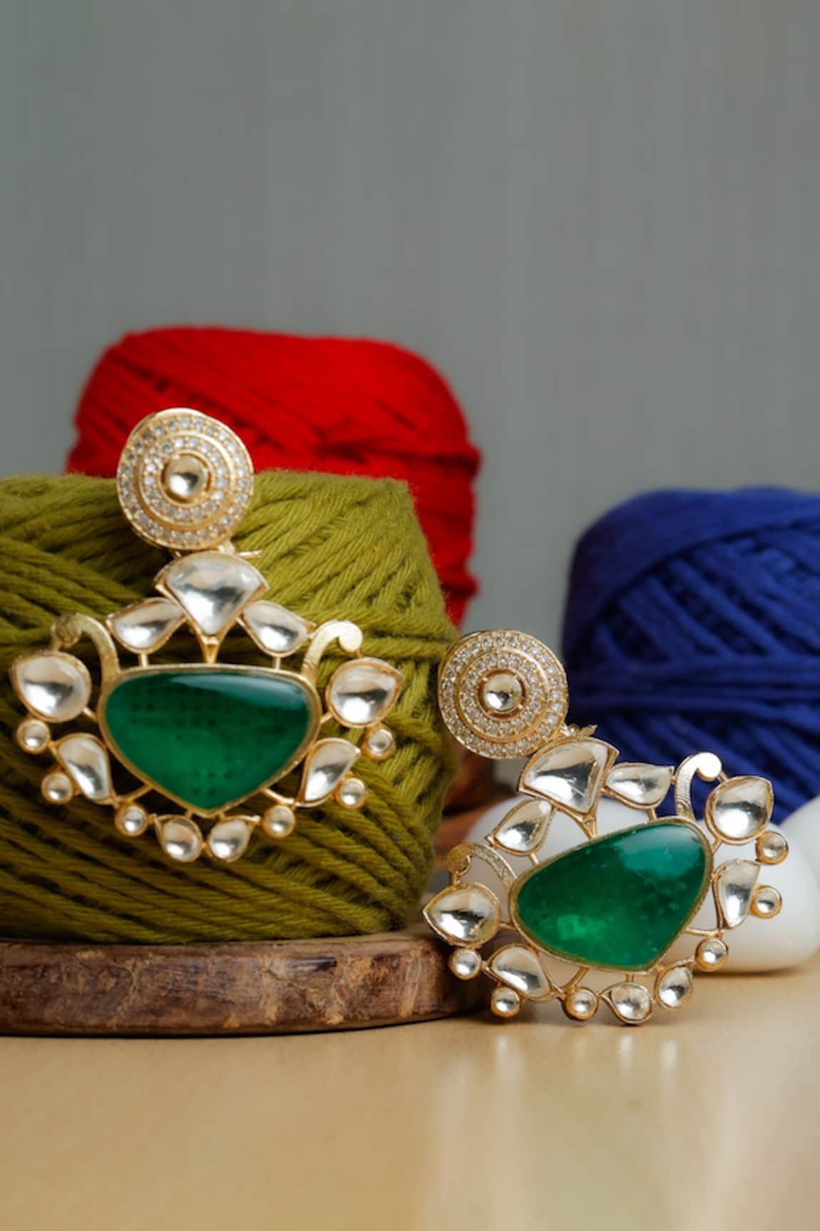 Zaza By Somya Royal Green Earrings 