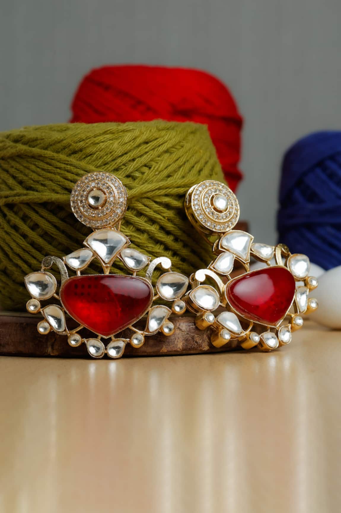 Zaza By Somya Royal Red Earrings 