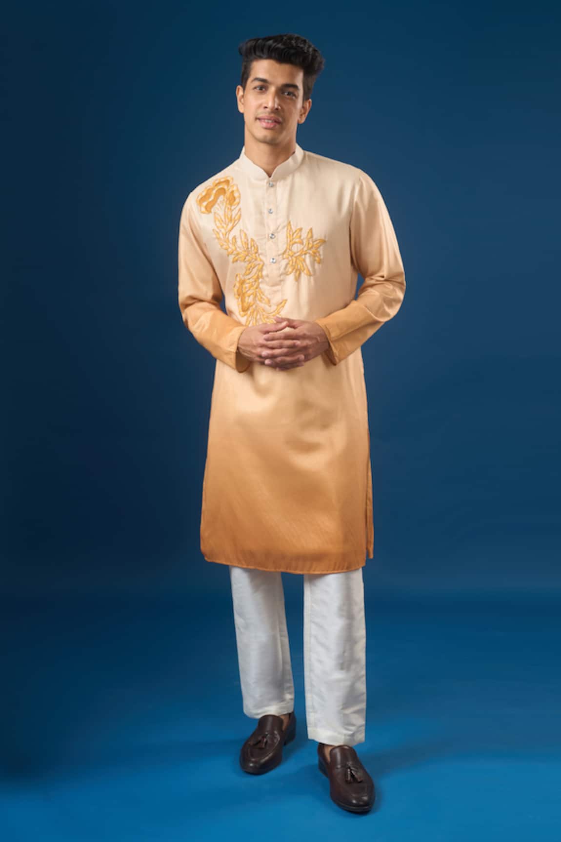 Rng Safawala Yellow Ombre Kurta Set 