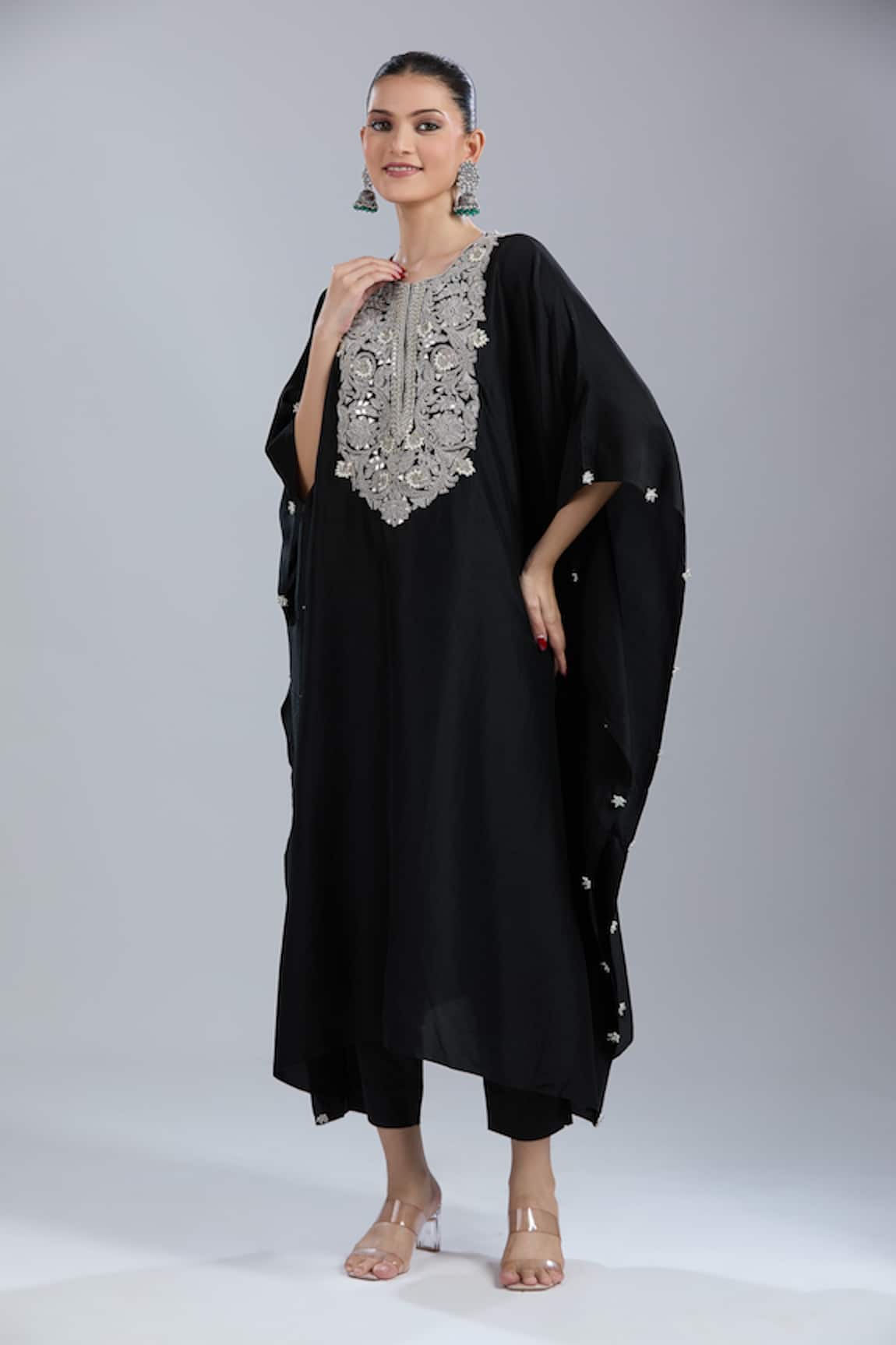 Prisho Gota Embroidered Kaftan & Pant Set 