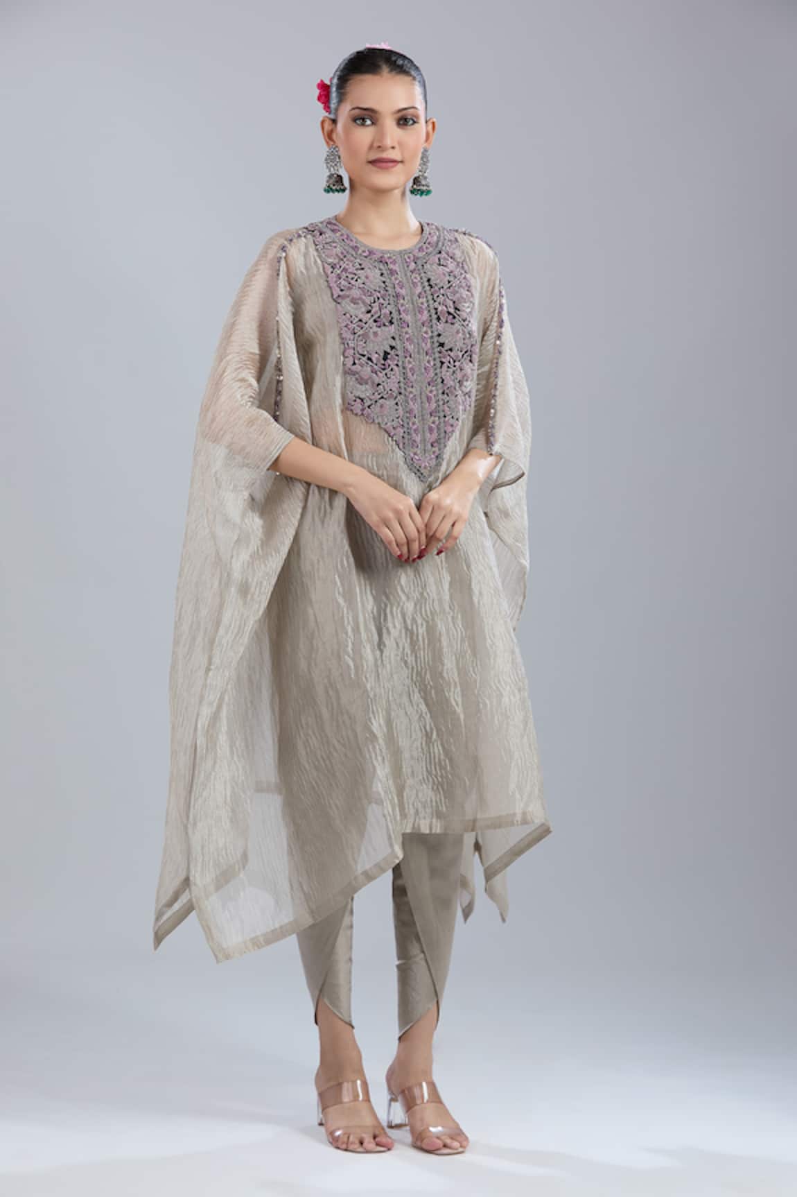 Prisho Thread Embroidered Kaftan Pant Set 