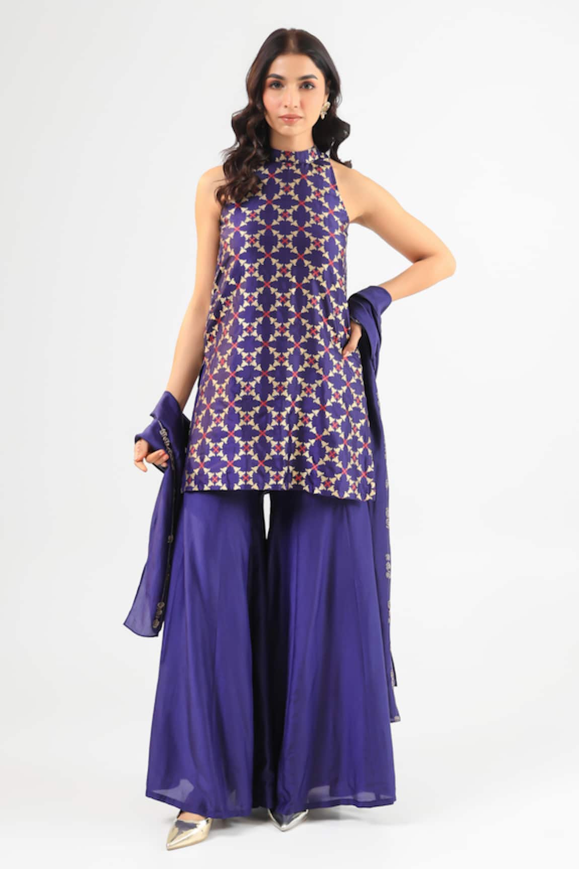 Amrood Deep Blue Kurta Pant Set 