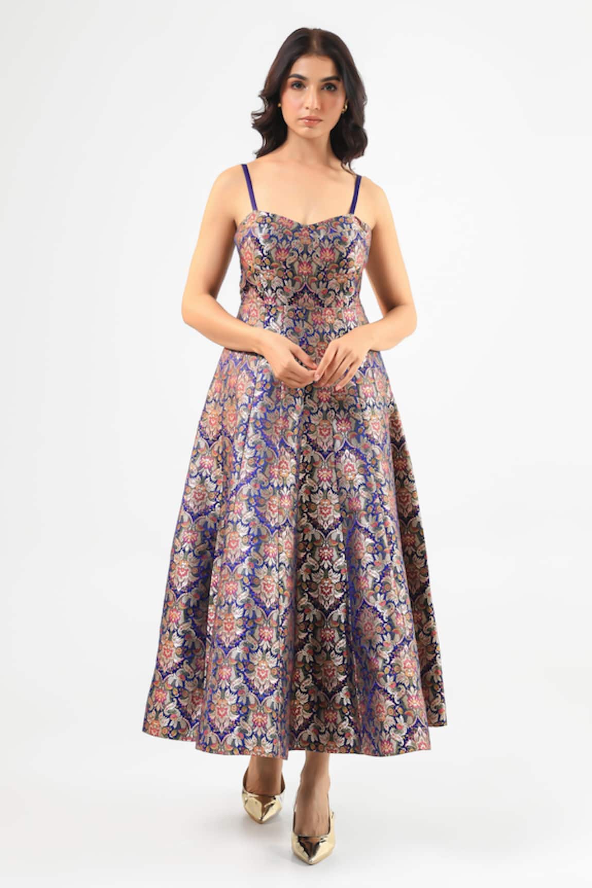 Amrood Deep Blue Pure Banarsi Dress 