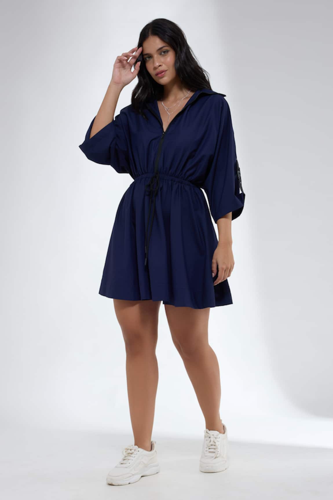 Krati Jain Navy Blue Flared Dress 
