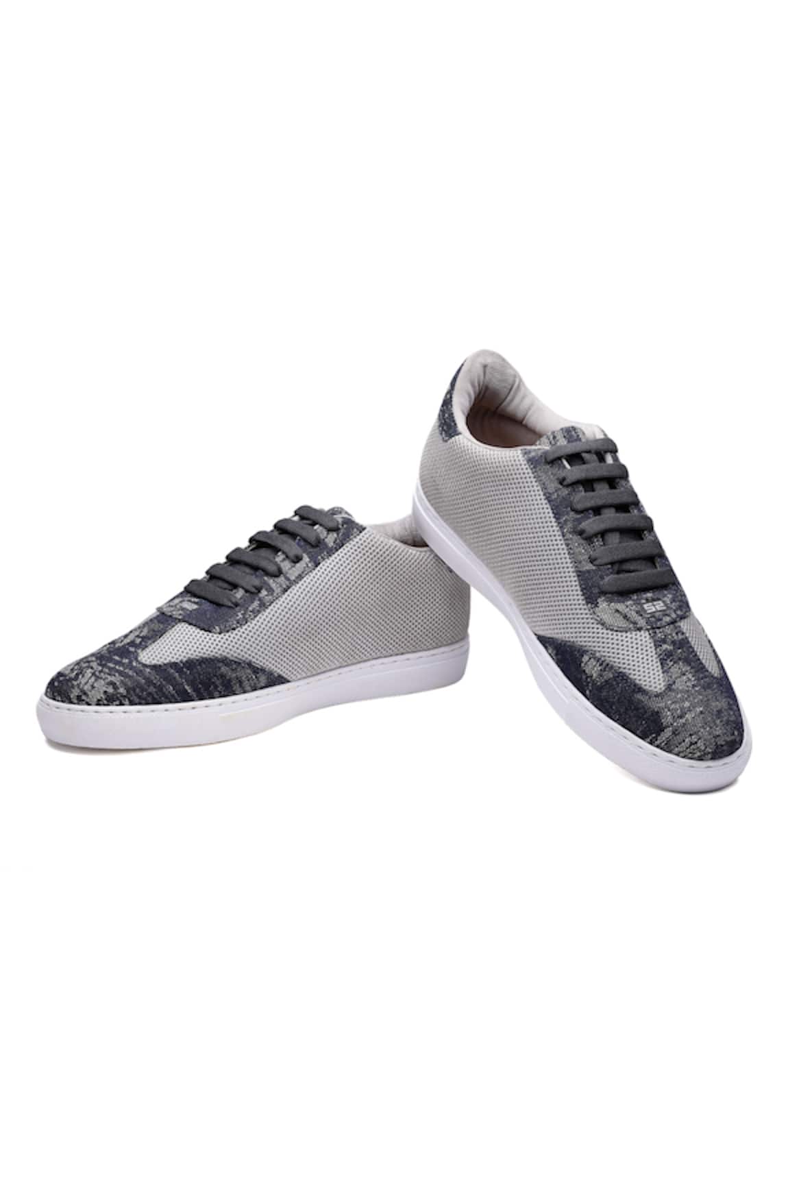 Shutiq Pelle Grey Textured Sneakers 