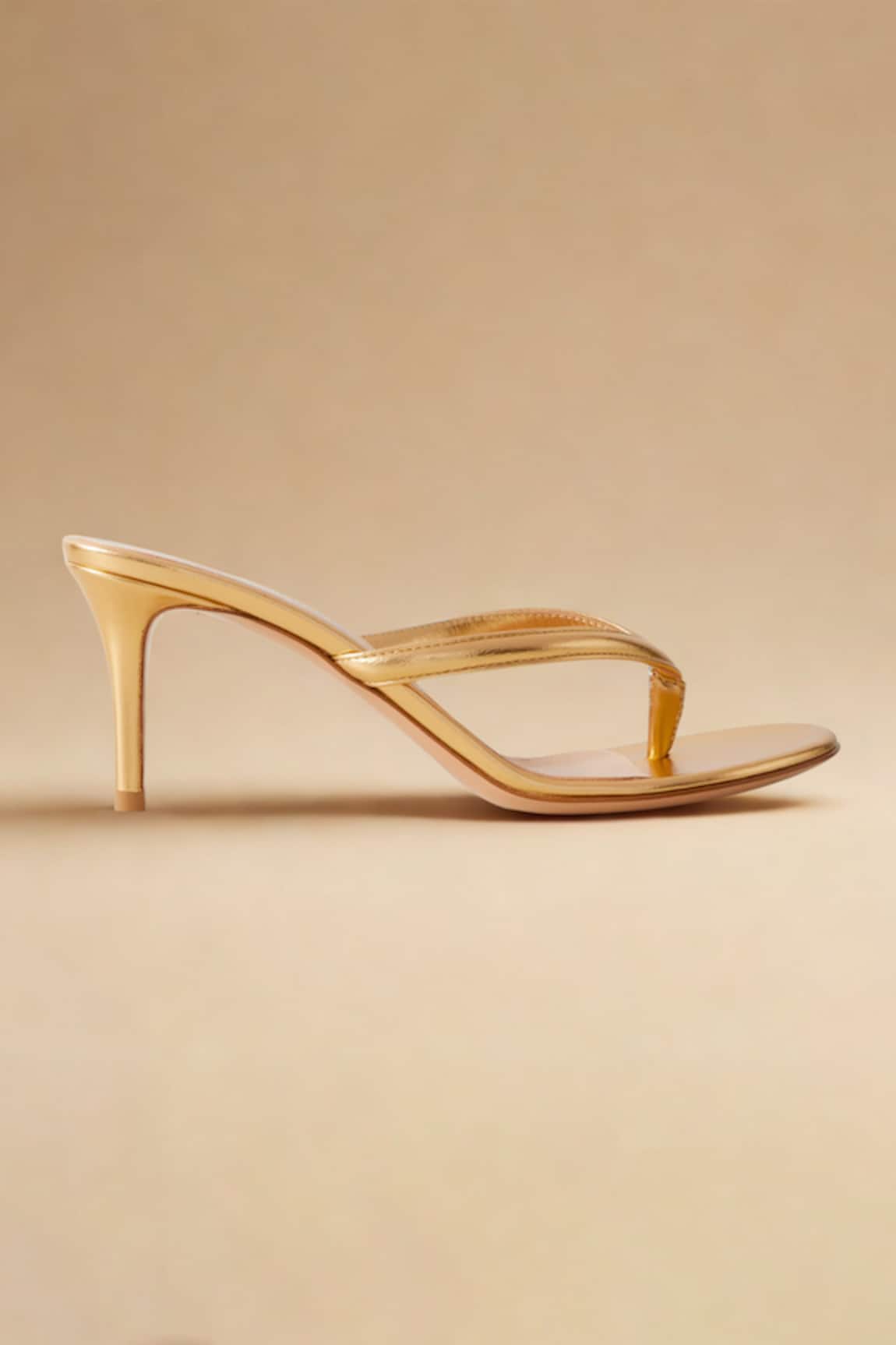 Sephyr Bellona Gold Metallic Stiletto Heels 