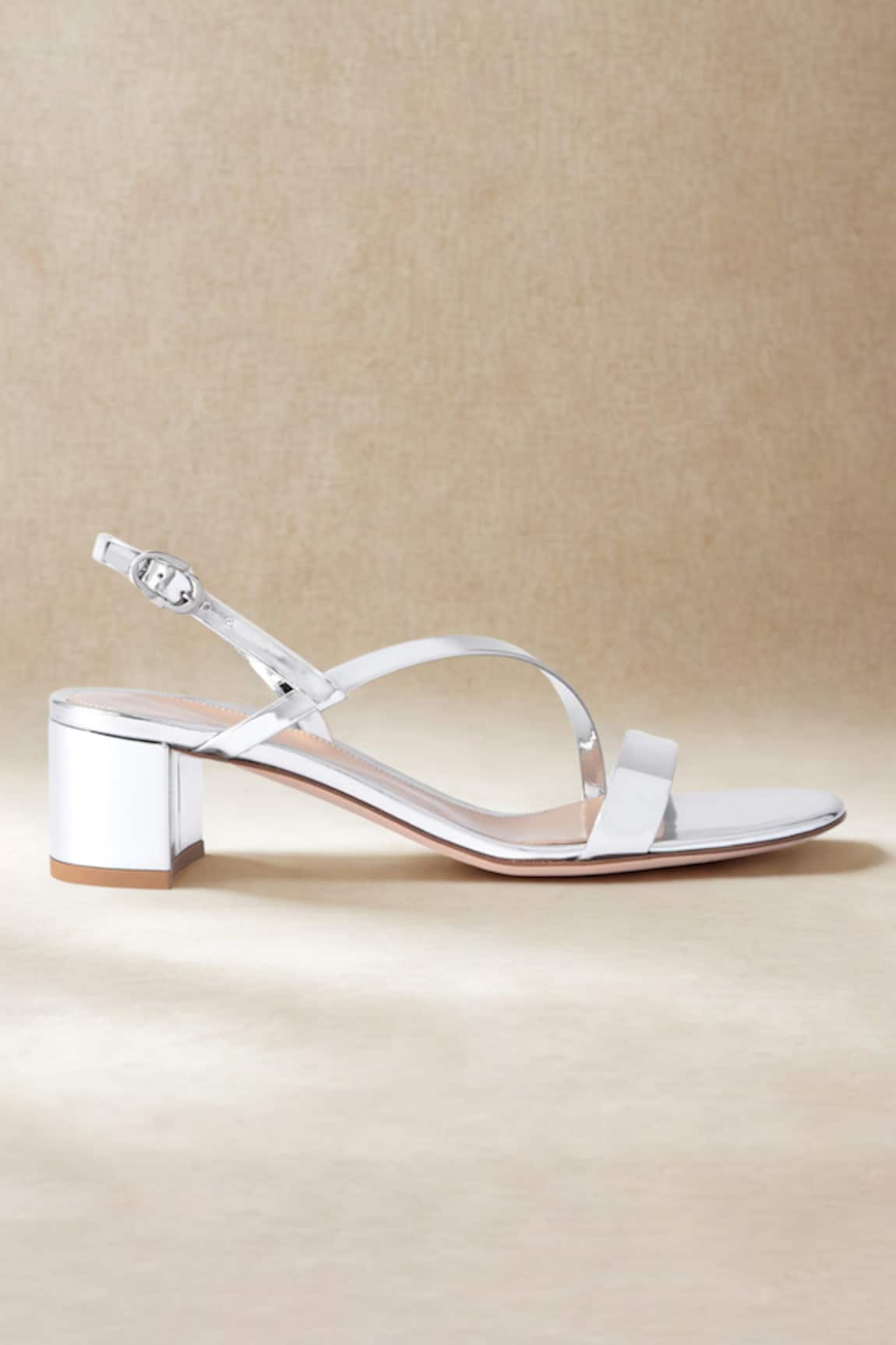 Sephyr Tyla Silver Metallic Block Heels 