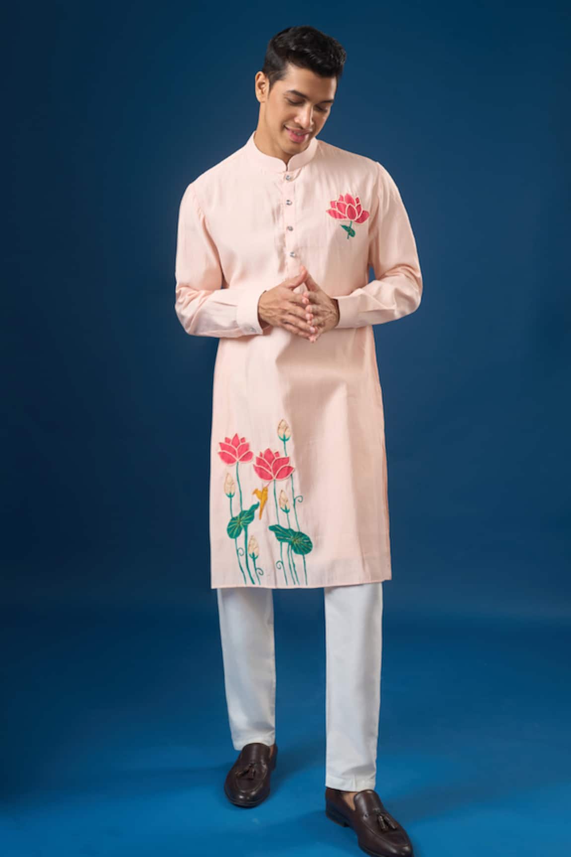 Rng Safawala Pink Floral Printed Kurta 