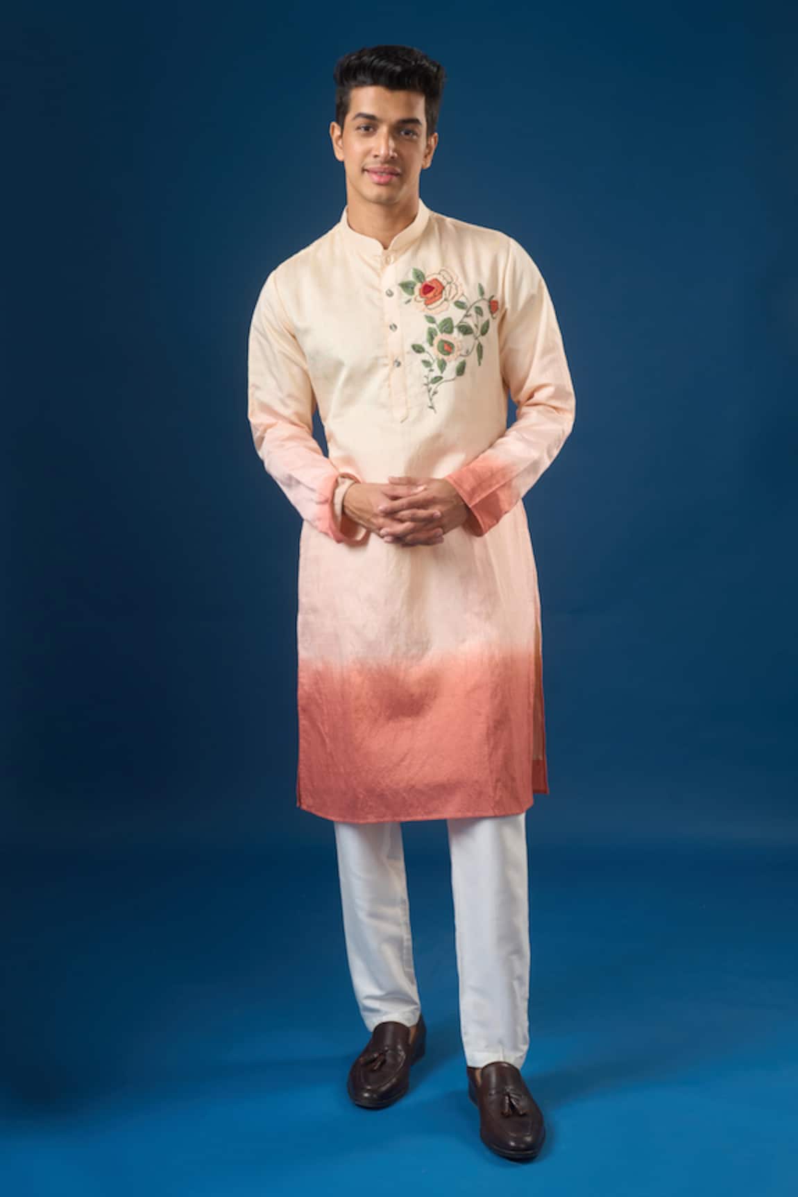 Rng Safawala Pink Ombre Kurta Set 