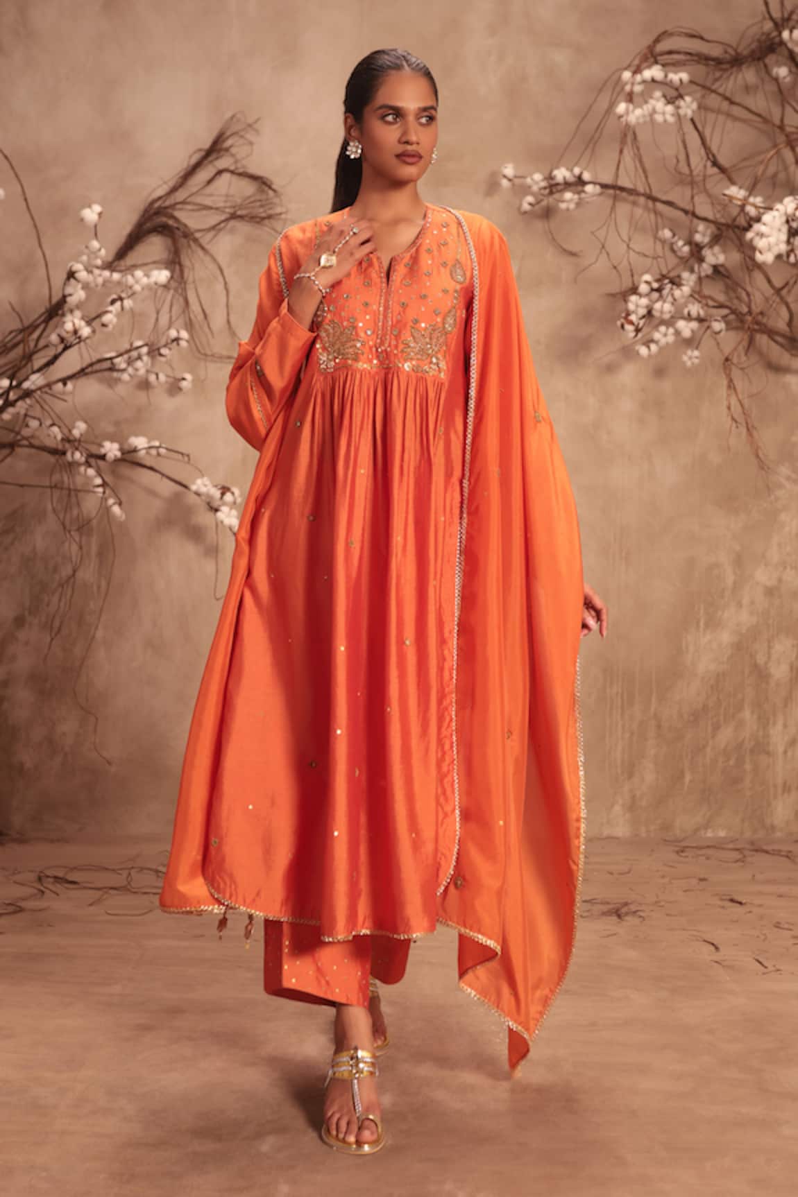 Label Niti Bothra Yoke Embroidered Kurta With Pant 