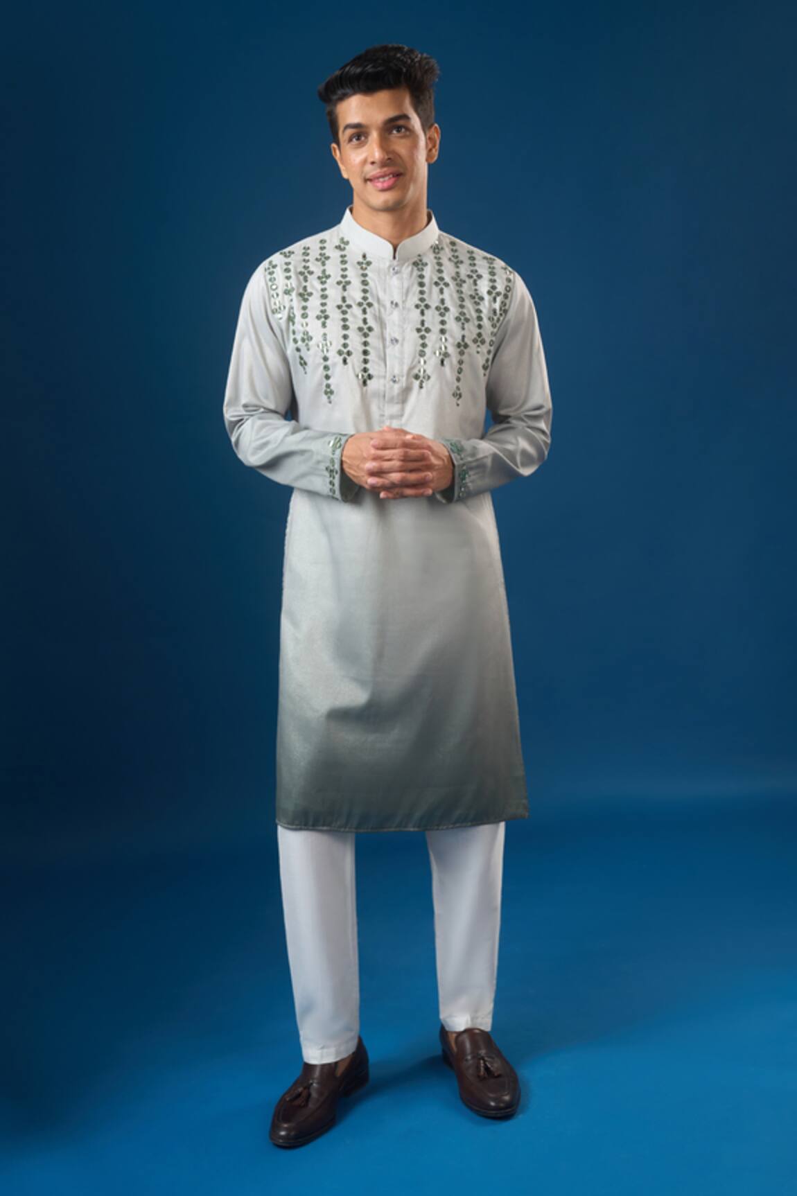 Rng Safawala Green Ombre Kurta Set 